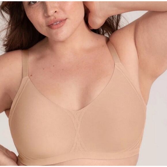 HoneyLove Lift Wear Silhouette Bra Size Large Nude Wireless Bonded Convertible